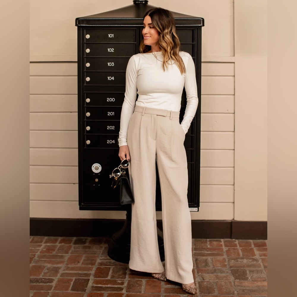 Abercrombie & Fitch Cream Wide Leg Pants